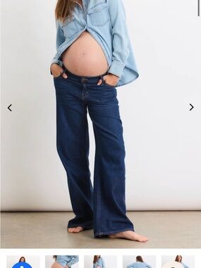 HATCH The Relaxed Wide Leg Maternity Jean. Size 28